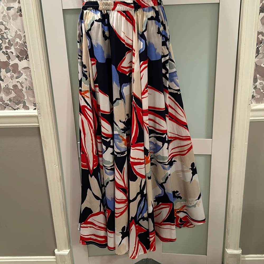 Roz & Ali Colorful Floral Elastic Waist Maxi Skirt Size XS
